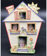 VTG 1997 My Family Collage Picture Frame 2-Story Colorful Home Resin - £10.96 GBP