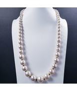 Graduated Lace &amp; Gold-Tone 29&quot; Faux Pearl Beaded Necklace - £10.64 GBP