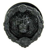 Hand Forged Cast Iron Black Royal Venetian Lion Head Decorative Door Kno... - £29.09 GBP