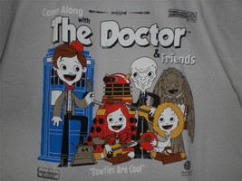 TeeFury Doctor Who LARGE &quot;The Doctor And Friends&quot; Matt Smith Era Tribute GRAY - £11.19 GBP