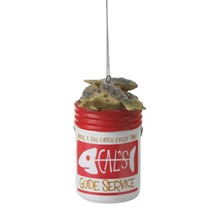 Midwest-CBK Red and White Bucket of Fish Fishing Ornament With Tags - $8.49