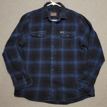 ORVIS Men&#39;s Shirt Size Medium Blue Plaid Flannel Long Sleeve Button Up C... - $23.87