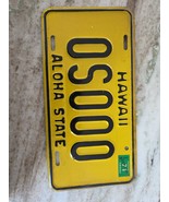vintage 1971 Hawaii SAMPLE License Plate Tag 0S-000 Aloha State yellow /... - €64,18 EUR