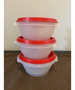 Tupperware 1323-4 Clear Bowl With Lid 812-20 Original Lot Of 3 - $9.71