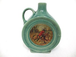 Green Ceramic Jug with Fox Hunting Scene - $14.00