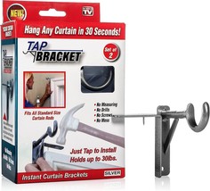 TAP BRACKET TBSILV-MC6 Curtain Bracket 30 lb 2-PK Steel - Silver - £9.16 GBP