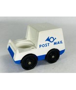 Vintage Little People Post Mail Truck White Blue Vehicle with Crack Fish... - $171.15 MXN