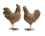 Burton + Burton Brown Hen and Rooster Chicken Figure Set 10 inch - £27.95 GBP