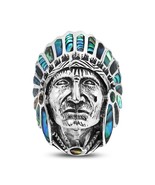 Abalone Shell Native American Style .925 Silver Ring-14 - £44.74 GBP