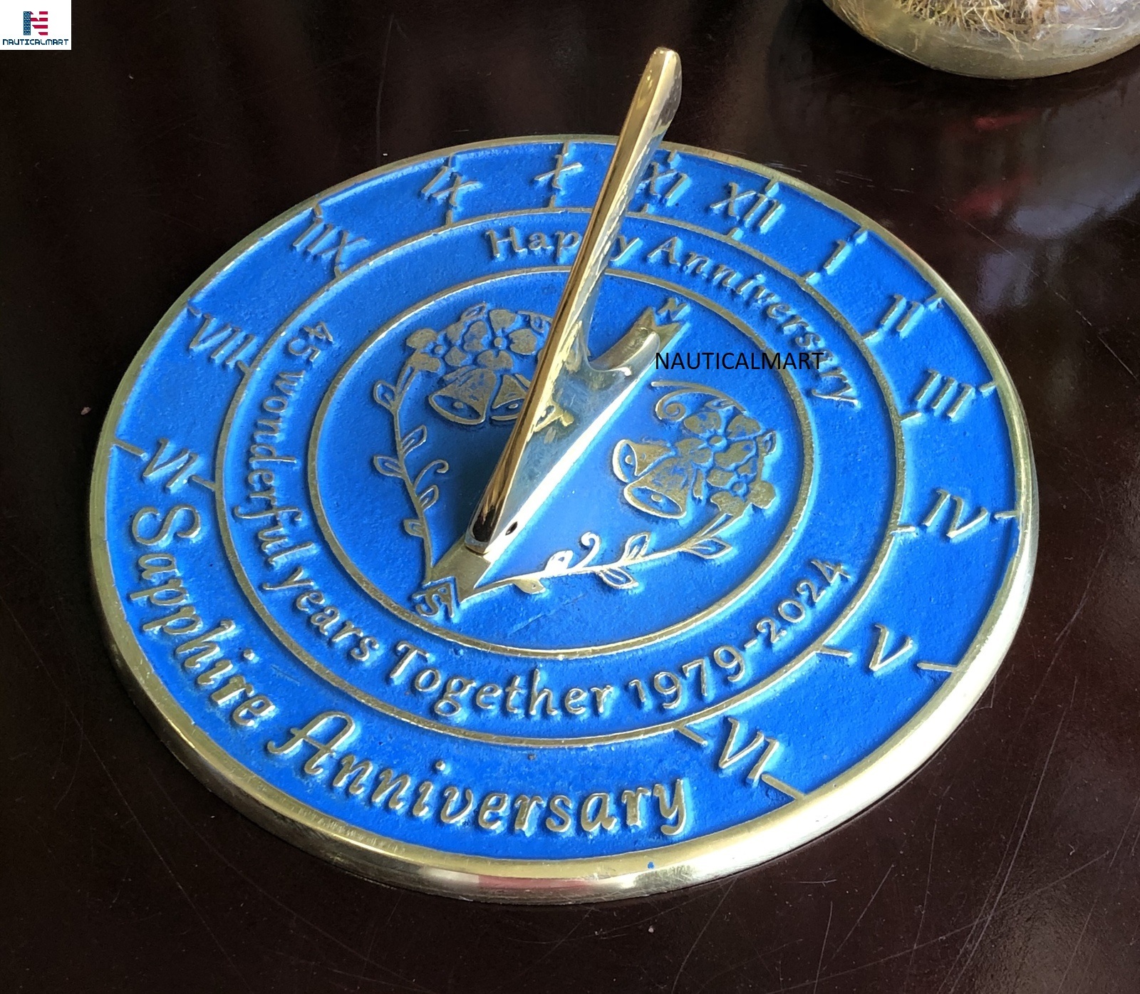 NauticalMart 45 Wonderful Years Together Sapphire Wedding Anniversary Sundial Gi Item image 3