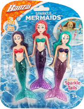3 Piece Sparkle Mermaid Dive Toys - Glittery Sparkle Tails - £11.49 GBP