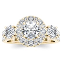 Authenticity Guarantee 
Real 14K Yellow Gold 2.00 ct TDW Natural Diamond Halo... - £3,037.54 GBP