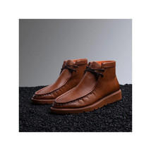 Men's TAYNO Wallabee Chukka Boots Mojave Smooth Leather Light Weight Cognac image 7
