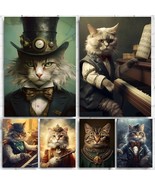 Steampunk Interesting Animal Cat Canvas Printing Poster Wall Art Decor - €3,39 EUR+