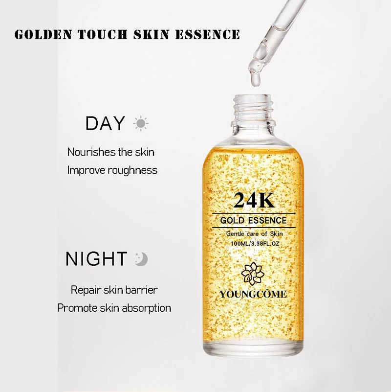 Play YOUNGCOME 50ml 24K Gold Face Serum Brightening Skin Tone Hyaluronic Acid Mo - £23.23 GBP