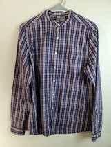 ASOS Button Up Shirt Mens Medium Multi Plaid Cotton Blend Long Sleeve Collared - £10.38 GBP