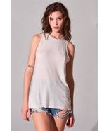 Women&#39;s Sleeveless Crew Neck Cut-out Back Detail Longline Top - $244.59 MXN