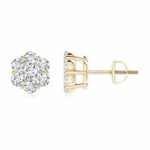 Authenticity Guarantee 
ANGARA Pressure-Set Diamond Cluster Stud Earrings in ... - £1,077.15 GBP