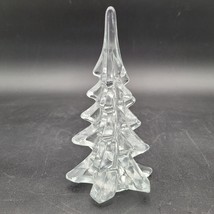 Vintage 6¼&quot; Art Crystal Clear Glass Evergreen Christmas Tree Figurine Sc... - £17.02 GBP