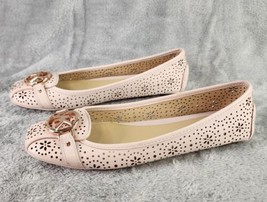 Michael Kors Shoes Womens Size 8.5 Soft Pink Lasered Leather Fulton Moccasin - £62.62 GBP
