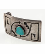 Gorgeous Hopi Sterling Silver Turquoise Belt Buckle McBride Lomayestewa - $805.55 CAD
