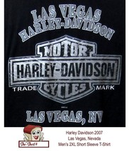 Harley Davidson 2007 Las Vegas, Nevada - 2XL Black Short Sleeve T-Shirt - £17.44 GBP