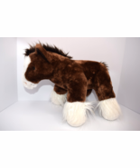 Build a Bear Clydesdale Horse Plush 16&quot; Stuffed Animal Brown &amp; White - $14.84