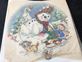 M9 - Ceramic Waterslide Decal - 1 Snowman and Children Sledding 5&quot; - $28.55 MXN