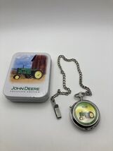 John Deere Pocket Watch and Chain W/ Tin Untested - $10.00
