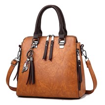 SMOOZA Vintage Leather Women&#39;s HandBags Ladies Messenger Bags Totes Tassel Desig - £47.40 GBP