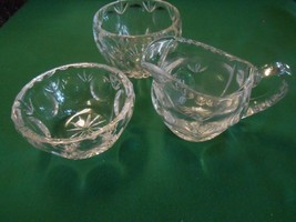 Beautiful Crystal Glass SUGAR and CREAMER and FREE extra bowl - £11.54 GBP