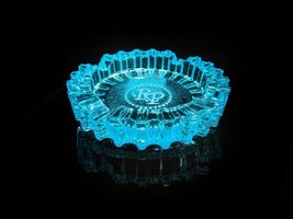 Rocky Patel Luminoso Aqua Glass Ashtray Gorgeous 10" Diameter NIB image 4