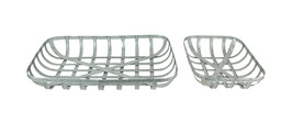 Set of 2 Galvanized Metal Rectangular Tobacco Basket Trays Wall Hangings - £46.92 GBP