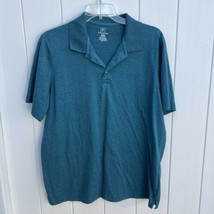 George Men&#39;s Polo Short Sleeve Shirt Blue Cotton Blend XL - £7.77 GBP