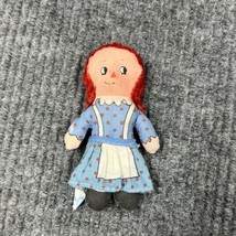 Vintage Knickerbocker Doll Mini Cloth Raggedy Ann 4.5” Stuffed Apron Blue Dress - £11.88 GBP