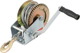 1600Lbs Capacity Heavy Duty Hand Winch with 49FT / 15M Steel Cable, Han - £80.33 GBP