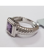 1.1 ct Natural Amethyst 925 sterling silver unisex ring - £19.12 GBP