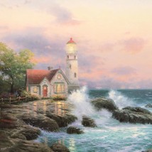 Thomas Kinkade Beacon of Hope Lighthouse Coastal Ocean Art - £20.66 GBP