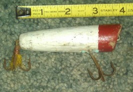 Wooden Heddon Chugger Spook Red/White Top Water Vintage Fishing Lure Ver... - $50.00