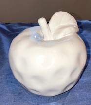 Large White Apple Paperweight or table decoration  porcelain new - $18.69
