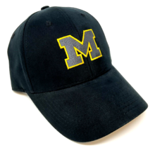 University Of Michigan Wolverines Logo Black Adjustable Curved Bill Mens Hat Cap - £15.73 GBP