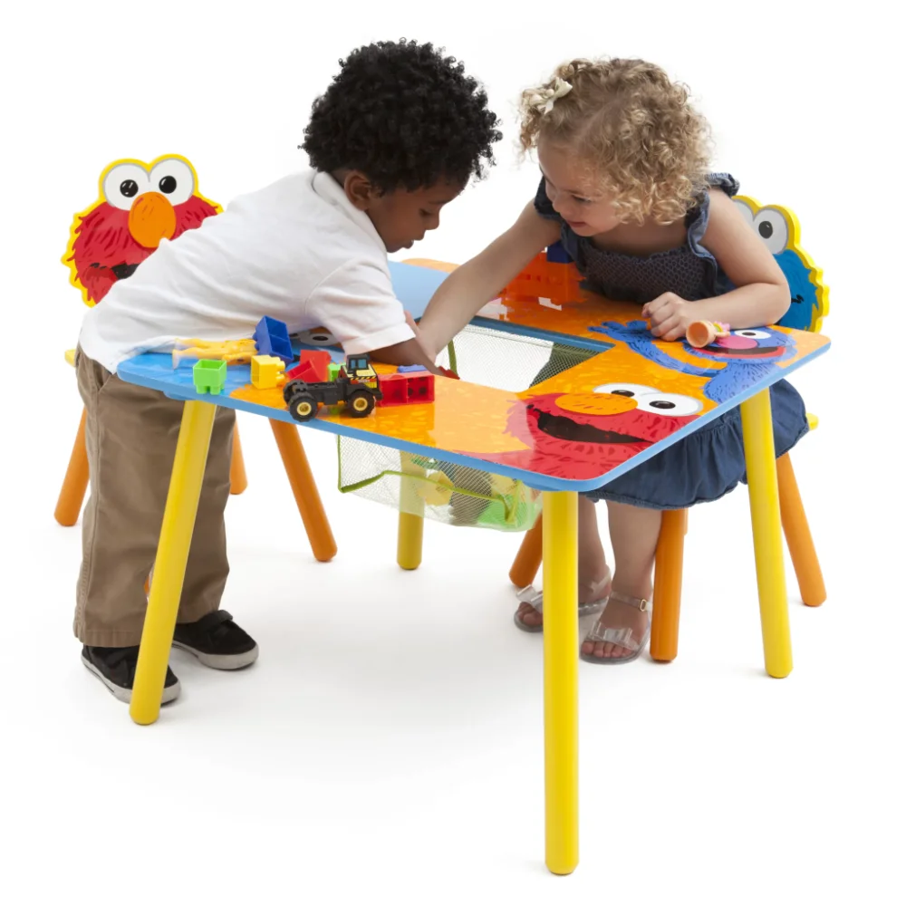Wood Kids Storage Table and Chairs Set by Delta Children, Greenguard Gold - £135.27 GBP