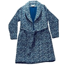 Long Wrap Coat Women&#39;s MIRTH BRUGES Quilted Blue Thistle Size XS - £88.70 GBP
