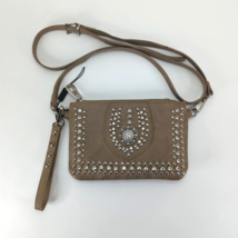 Montana West Select Beige Western Studded Crossbody Wristlet wallet Purs... - $24.89