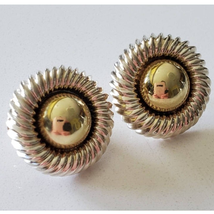 David Yurman Round Dome Stud Earrings in Sterling Silver $14K Gold - $445.50