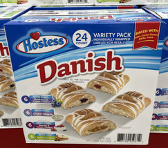 Hostess Danish Variety Pack Baked with Real Cream Cheese Real Fruit 24 Ct - £21.37 GBP