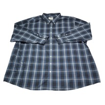 Oak Hill Shirt Mens 5XLT Blue Plaid Big &amp; Tall Cool &amp; Dry Long Sleeve Check - £22.33 GBP