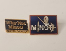 Minot N.D. Magic City Souvenir Pin North Dakota Why Not Airplane - $11.88