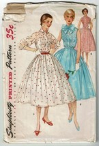 PARTIAL CUT Simplicity Sew Pattern 1160 Dress Full Skirt Misses Size 14 Bust 32 - $13.49