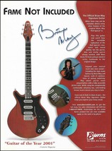 Queen band Brian May Signature Burns Guitar 2002 advertisement 8 x 11 ad print - £3.33 GBP